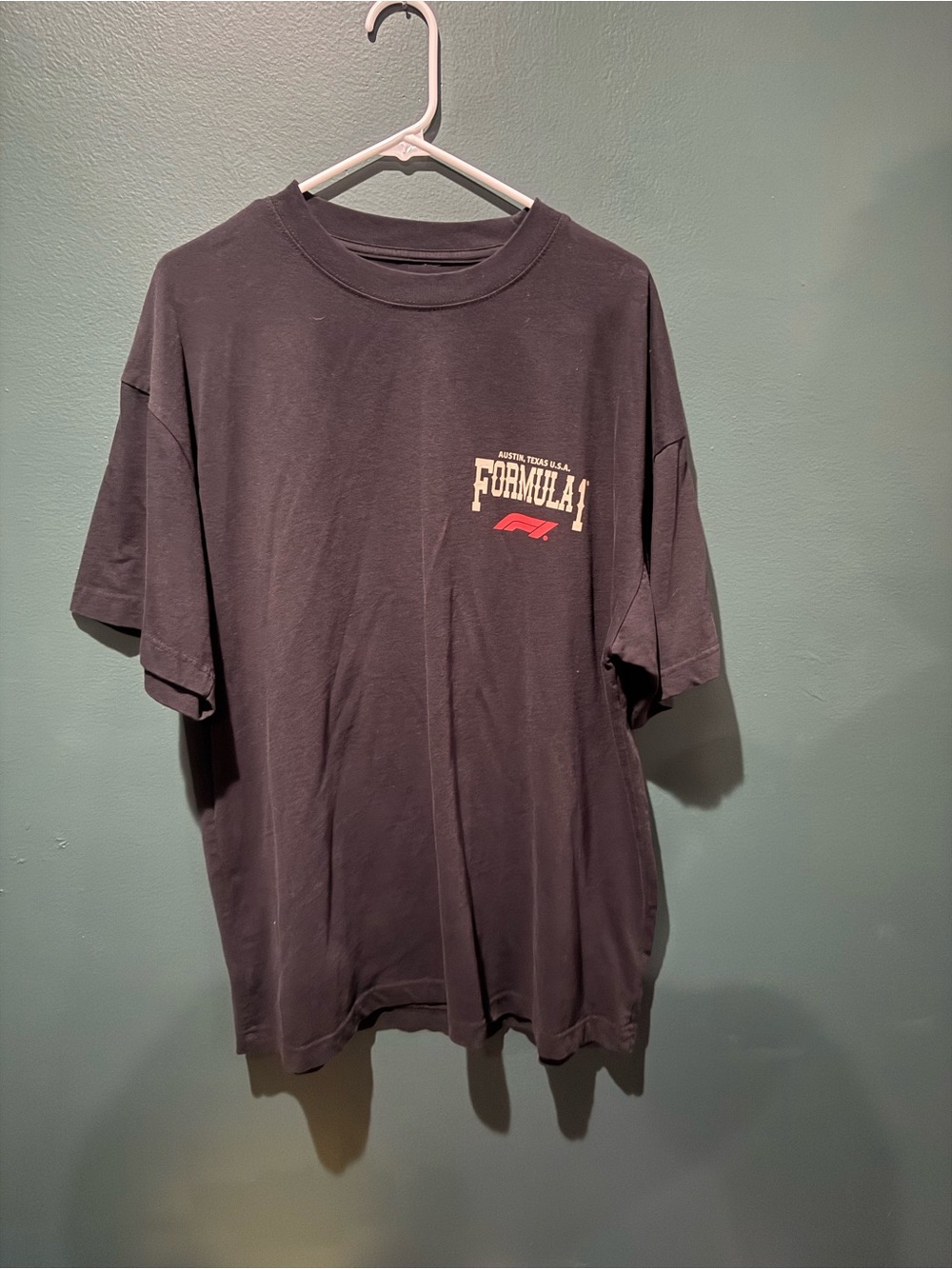 PacSun Black Short Sleeve Tee with Red Formula 1 Logo